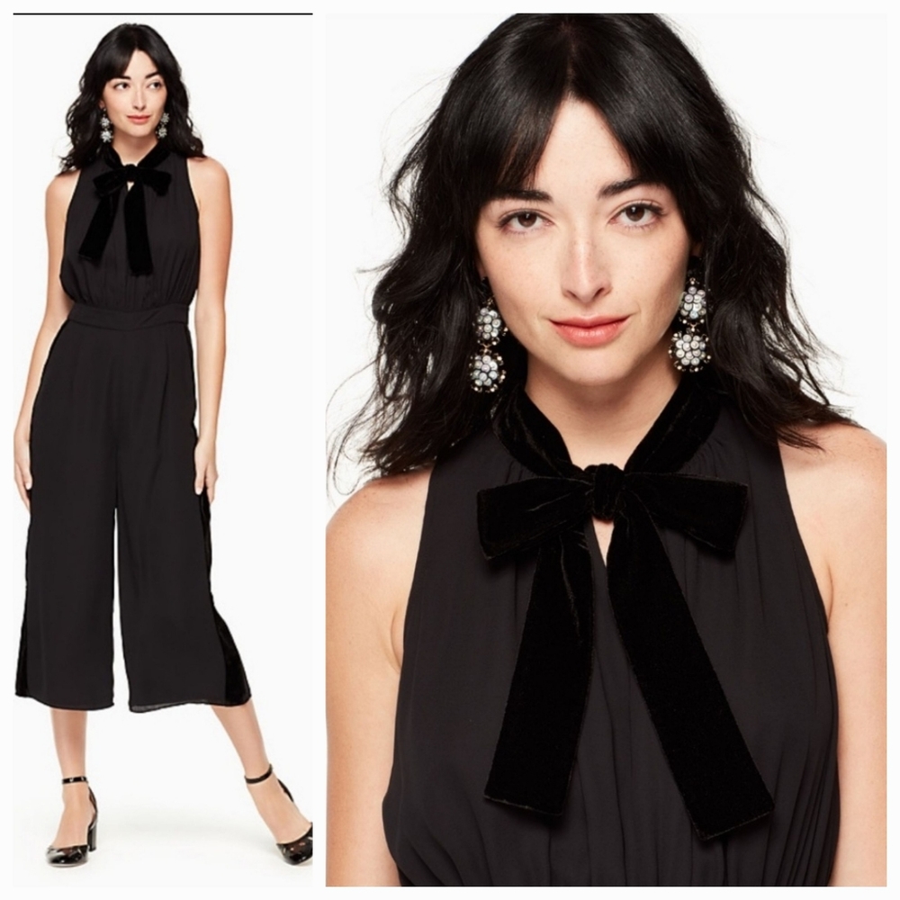 BNWT Kate Spade mixed velvet jumpsuit